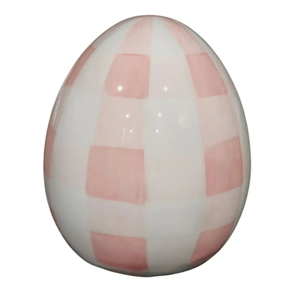 Martha Stewart Pastel Plaid Ceramic Easter Eggs Set of 4 Spring Decor NEW
